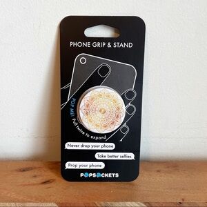 NEW Popsocket White Gold Mandala Print Phone Stand